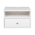 thumbnail image 5 of Prepac Floating Bedroom Modern 1-Drawer Nightstand with Open Shelf, White, 5 of 16