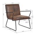 thumbnail image 5 of CRO Decor Metal Accent Leisure Chair with Suede Upholstery in Dark Brown, 5 of 8