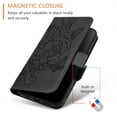 thumbnail image 2 of Wallet Case for Motorola Moto G Stylus 5G 2025, Wrist Strap & Shoulder Strap PU Leather Case, Pattern Kickstand Magnetic Clasp Flip Cover for Motorola Moto G Stylus 5G 2025 with Card Holder - Black, 2 of 9