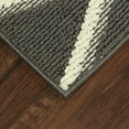 thumbnail image 6 of Mainstays Diamond Geometric High Low Pile Gray Indoor Accent Rug, 1'8"x2'6", 6 of 8