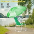 thumbnail image 3 of Folding Beach Chair with Umbrella and Cup Holder, Lightweight Portable Camping Chair for Adults, 265 Lbs Capacity, Oxford Fabric Canopy Chair with Carry Bag, for Travel, Picnic, Concert, Green, 3 of 7
