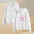 thumbnail image 2 of UAMVSH Hoodie for Women Trendy Star Graphic Printed Sweatshirts with Drawstring Vintage Long Sleeve Zip up Hooded Jackets(Large,White), 2 of 3