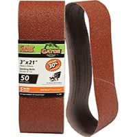 Gator 7012 Sanding Belt, 50-Grit, Coarse, 21 in L, 3 in W, Aluminum