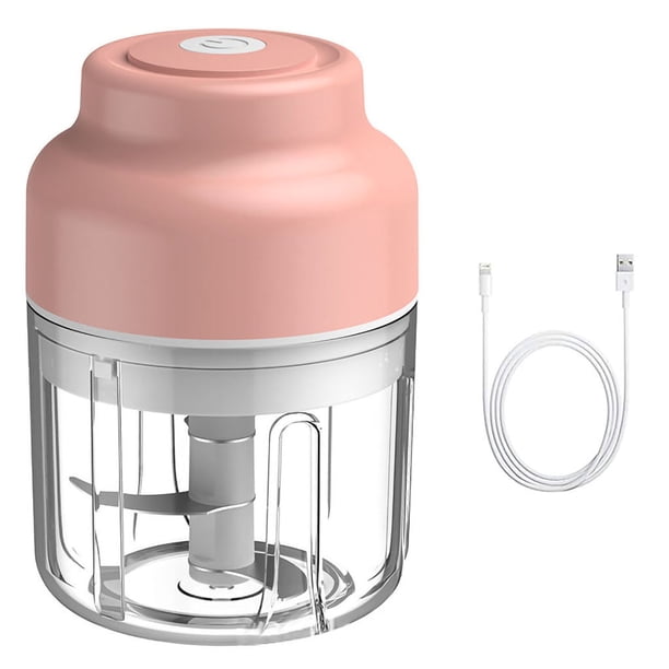 Matsuzay Picadora de verduras Jooan's Kitchen, picadora de ajo eléctrica USB, molinillo de cocina recargable inalámbrico Herramientas y accesorios para hornear Rosado 250ml