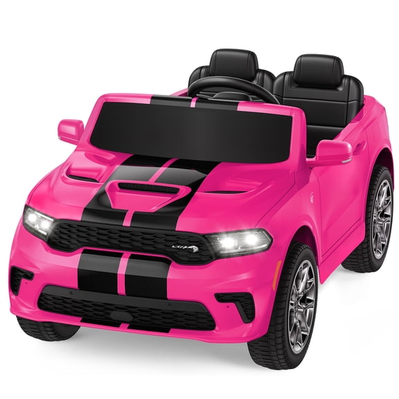 Dodge Electric Ride on Cars for Kids,12V Licensed Dodge Durango Powered Ride On Toys with Parent Remote Control, Electric Car for Girls Boys 3-6w/Music Player/LED Lights, Pink