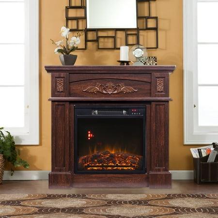 Decor Flame Electric Fireplace with 32inch Mantle - Walmart.com Buy Decor Flame Electric Fireplace with 32inch Mantle at Walmart.com