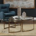 thumbnail image 2 of Bowery Hill Transitional 2 Piece Glass Top Nesting Coffee Table Set in Gold, 2 of 6