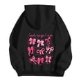 thumbnail image 6 of Multiple Bow Scripture Print Hoodie Women's Oversized Drawstring Pullover Sweatshirt for Fall Winter Casual Outfits, 6 of 9