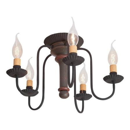 Irvins Country Tinware Irvin's Country Tinware Berkshire Ceiling Light Espresso & Salem Brick