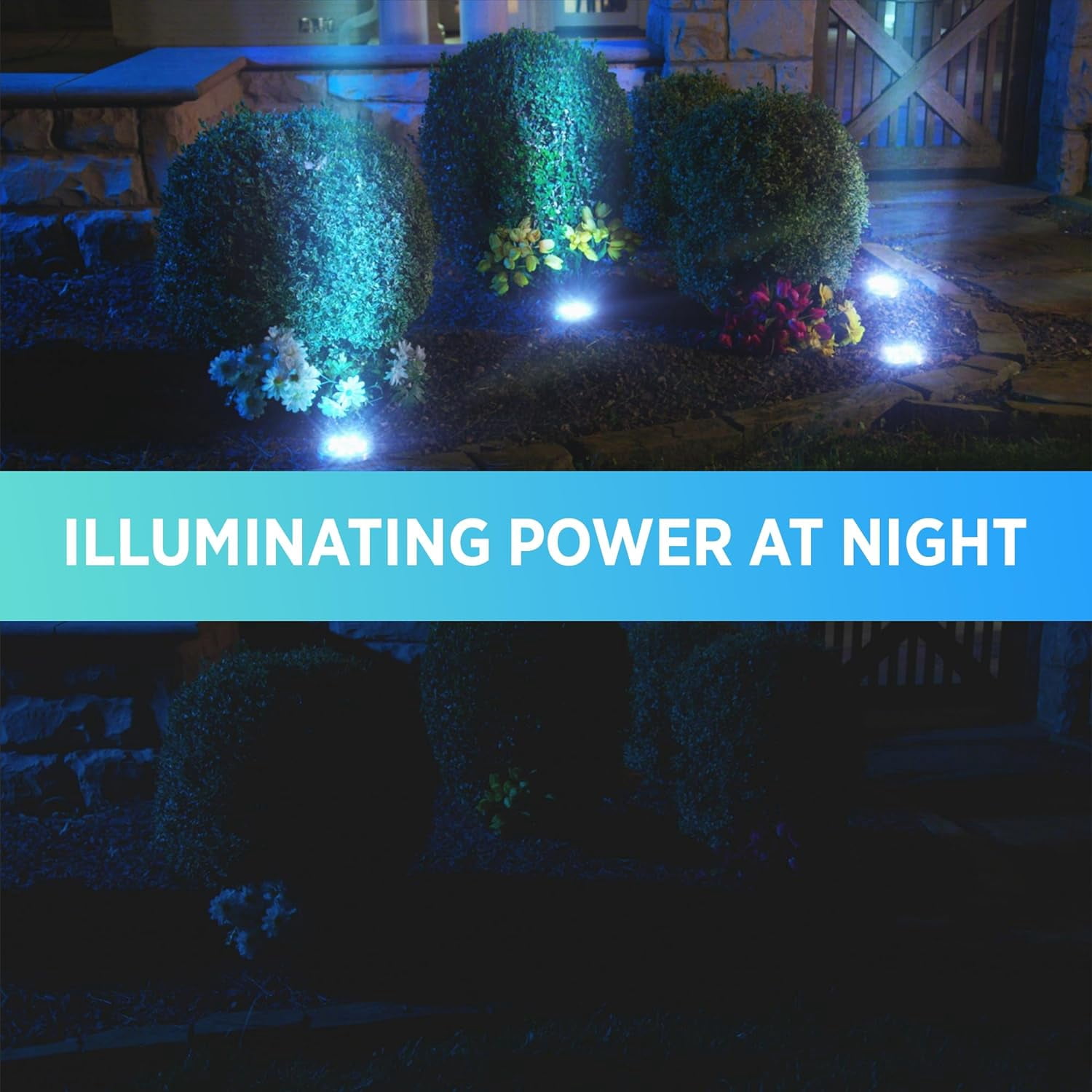 Bell+Howell Swivel Disk Lights Deluxe Solar Ground Lights Wireless Auto On/Off Solar Pathway Garden Outdoor Lighting with 8 LED Bulbs for Lawn, Patio, Garden, Yard, Pathways Waterproof, 8 Pack