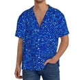 thumbnail image 1 of Fotbe Blue Circles Mosaic Camisa Estampada de Manga Corta para Hombre, Casual de Verano, Estilo Playero, Sin Arrugas-4X-Large, 1 of 5