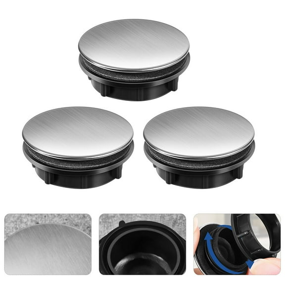 EXHUMKY 3Pcs Black Square Tap Hole Plate Stopper Cover for Kitchen Sink Soap Dispenser 1.4x1.4x0.5in