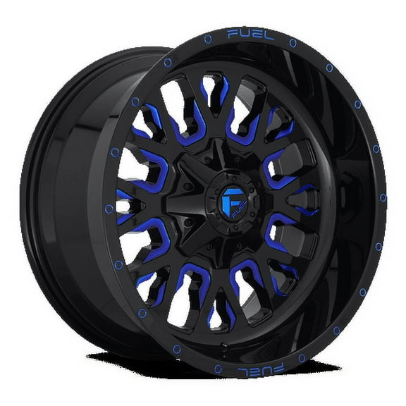 Fuel 1PC Aluminum Rim D645 STROKE 18X9in Gloss Black Blue Tinted Clear Finish, D64518909850