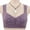 Purple, variant on Lolmot Front Closure Bras for Women Cotton Snap Sports Push Up Bras No Underwire High Support Breathable Daisy Bras
