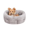 thumbnail image 1 of Cama Redonda para Perro Pequeño Furhaven Gris Lujo Autocalentable de Imitación de Piel Lavable, 1 of 8