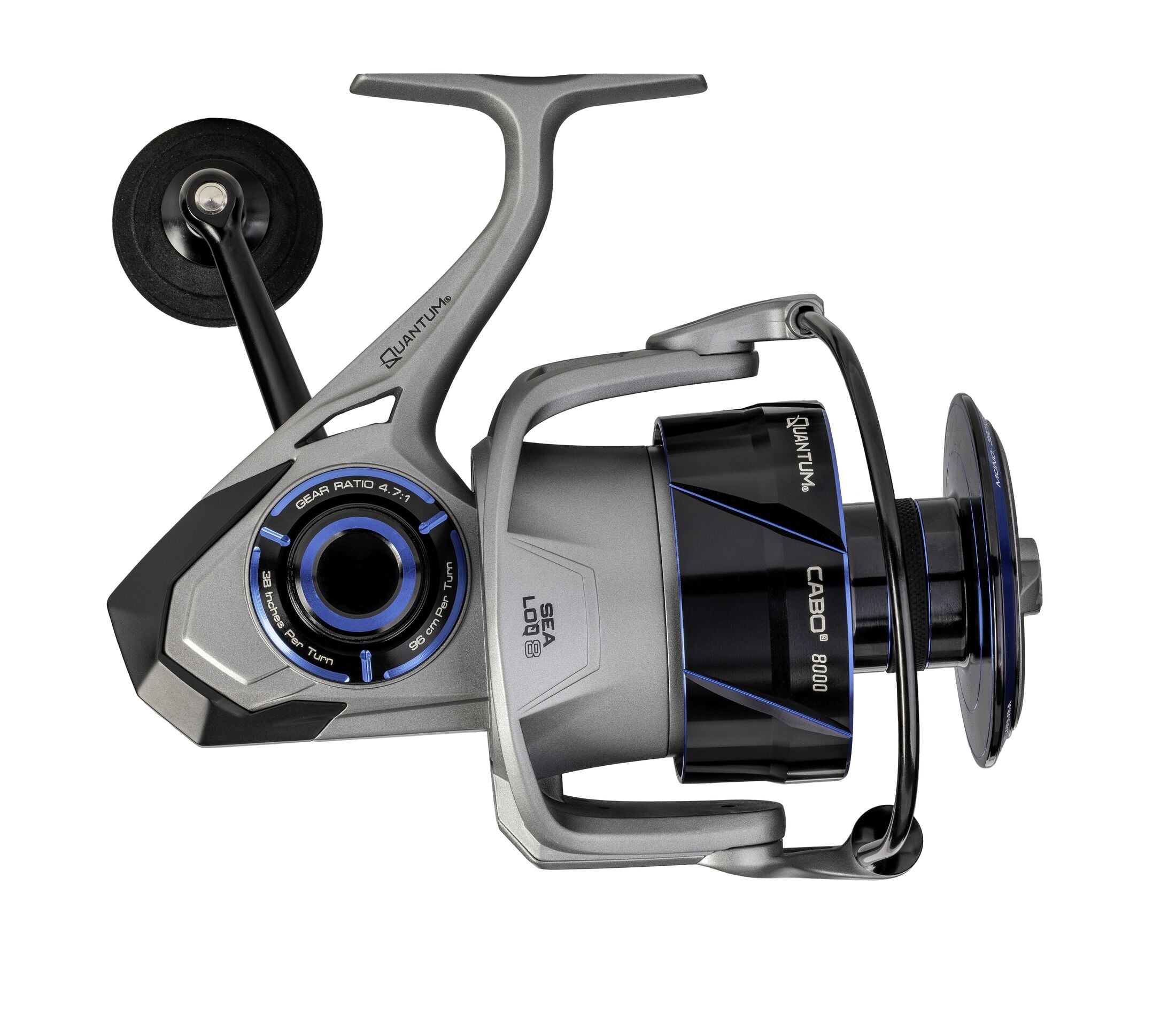 Quantum Cabo Spinning Fishing Reel, Size 8000, 4.7:1 Gear Ratio, 6+1 Bearings