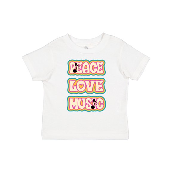 Inktastic Peace Love Music Quote Girls Toddler T-Shirt