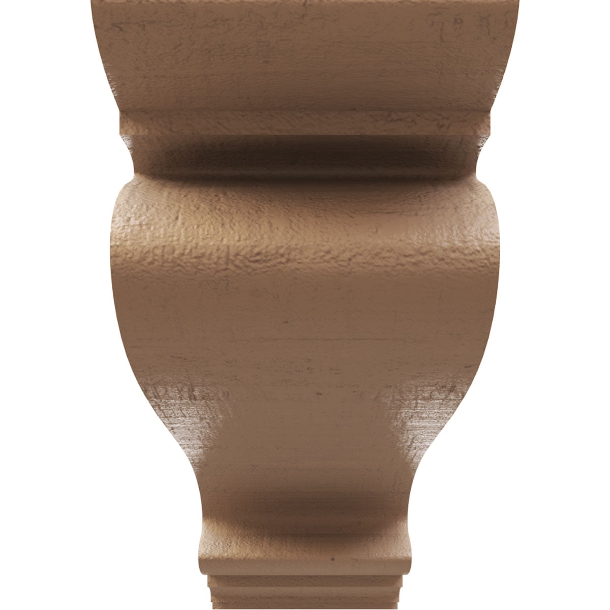 3"W x 18"D x 6"H Thin Scroll Rough Cedar Woodgrain TimberThane Corbel, Primed Tan