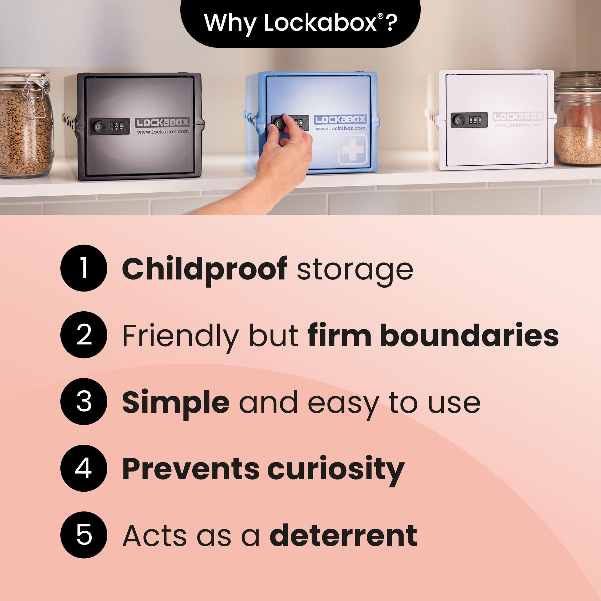 Lockabox One™ Medi Blue | Premium Medicine Storage Box | 10 Litre Combination Lock Box For Food, Medicine & Home Safety | BPA-Safe