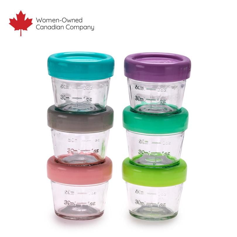 melii Glass Baby Food Freezer Jars, Snack Container with Lids, BPA Free, Microwave & Dishwasher safe