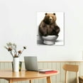 thumbnail image 2 of Nawypu Bathroom Wall Art Animal Prints Toilet Decor Set of  Canvas Posters Funny Pictures Photos Bathroom Artwork Wall Cute Raccoon,Elephant,Bear,Penguin,Panda,Alpaca in Toilet Wall Decor  16x20in, 2 of 4