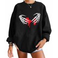 thumbnail image 1 of Pullovers d'Halloween pour Femmes Manches Longues Chandails en Molleton Squelette Drôle Citrouille, 1 of 5