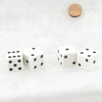 White Dice with Black Pips Squared Corners 19mm (3/4in) Pack of 4 Wondertrail