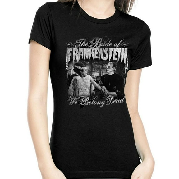 The Bride of Frankenstein Juniors We Belong Dead Tee T-Shirt S