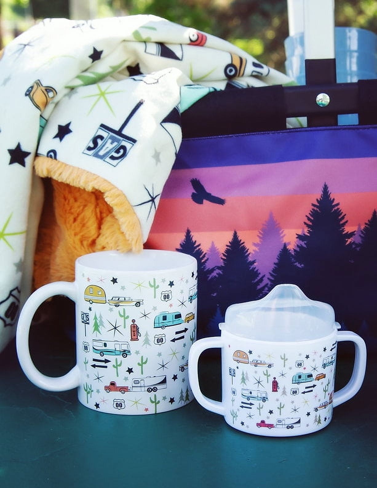Camp Casual CC-015RT Mommy & Me Mug Set with Sippy Cup - Road Trip
