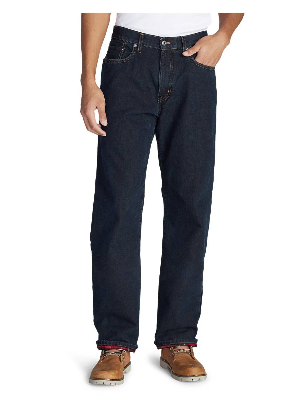 eddie bauer men's flannel lined jeans