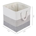 thumbnail image 4 of REGALWOVEN Set of 3 Cotton Storage Bin with Handles for Shelves Closet, Collapsible Storage Basket for Organizing Clothes Gray 11*11*11in, 4 of 6