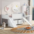 thumbnail image 2 of Low Study Twin Loft Bed with Two Storage Boxes and Slide Low Study Loft Bed, 2 of 7