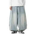 thumbnail image 2 of Big And Tall Jeans for Men Wide Leg Casual Denim Pants for Comfortable Stretch Solid Color Vintage Workwear Classic Jeans Trousers, 2 of 5