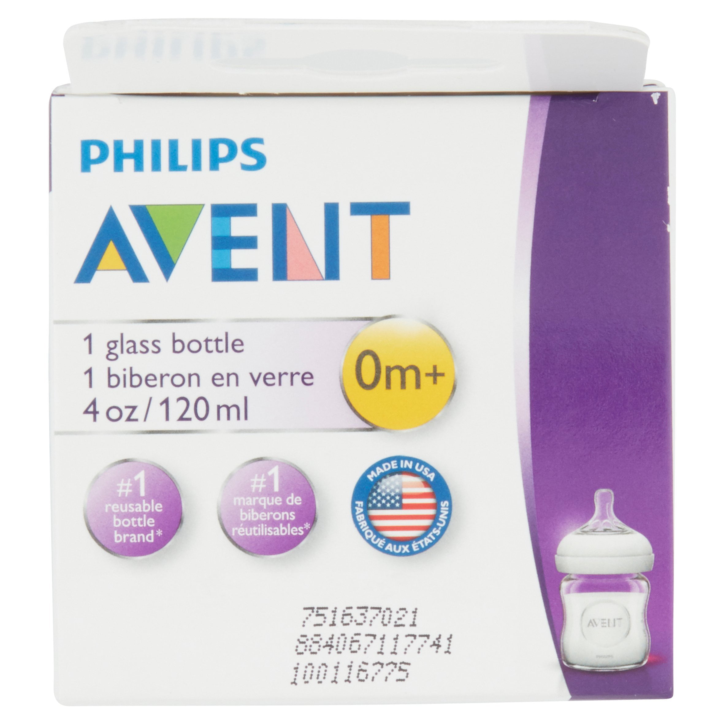 Biberon en verre Naturel de Philips Avent 4 oz/125 ml - Pqt de 1 — Goldtex