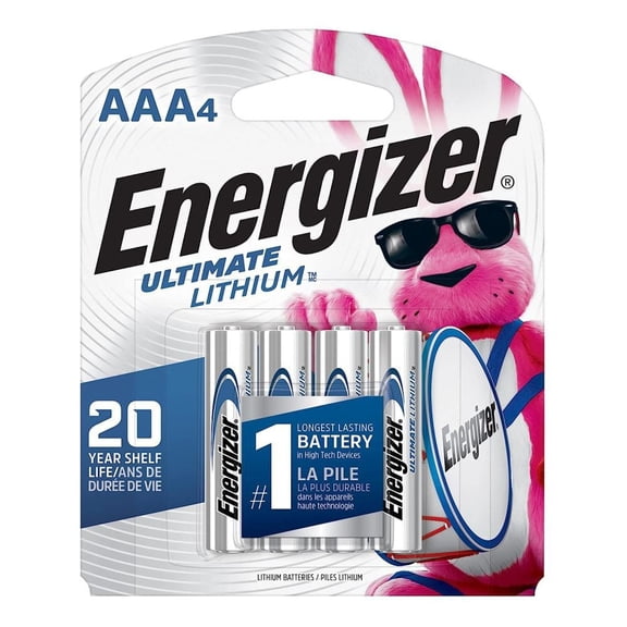 Energizer Ultimate Lithium AAA Batteries (4 Pack), Triple A Batteries