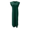 thumbnail image 4 of 2025 Vestido largo sin mangas con abertura para mujer: vestido camisero informal y holgado con bolsillos laterales, cuello redondo, tejido ligero, ideal para el verano, tallas S-XXL, 4 of 4