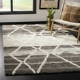 thumbnail image 2 of SAFAVIEH Casablanca Kapoor Geometric Wool Shag Area Rug, Sand/Ivory, 5' x 8', 2 of 8