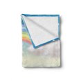 thumbnail image 2 of Cloud Soft Flannel Fleece Throw Blanket, Semi Circle Soft Colored Rainbow Stripes and Tiny Stars in the Sky Illustration, Cozy Plush for Indoor and Outdoor Use, 60" x 80", Multicolor, by Ambesonne, 2 of 6