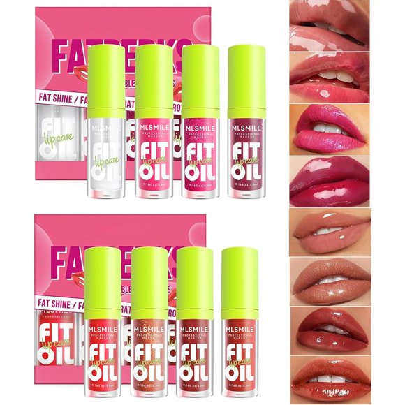 Lip Gloss Hidratante de 8 Colores, Lip Oil Transparente, Efecto Espejo, No pegajoso, Nutritivo y Duradero, No Se Desvanece Fácilmente, Cuidado Labial, Adecuado para Maquillaje Diario, Regal