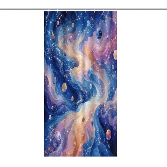 RKSupls Waterproof Shower Curtain, Cosmic Nebula Stream Flow Polyester Shower Curtain with Hooks for Chic Elegant Home Bathtub Bathroom Decor Washable