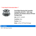 thumbnail image 2 of Front Wheel Bearing Hub Assembly - Compatible with 2014 - 2020 Jeep Cherokee (Fits Models without Off Road Package Only) 2015 2016 2017 2018 2019, 2 of 2