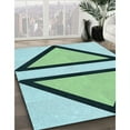 thumbnail image 3 of Ahgly Company Machine Washable Indoor Rectangle Transitional Aquamarine Stone Green Area Rugs, 7' x 9', 3 of 7