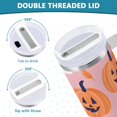 thumbnail image 3 of Yayeee 40oz Stainless Steel Tumbler with Straw and Handle Double-Wall Insulated Travel Water Bottle, Cartoon Halloween Ghosts, 3 of 8