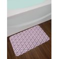 thumbnail image 2 of Hippie Bath Mat, Feathers with Geometric Motifs and Streaks, Plush Bathroom Decor Mat with Non Slip Backing, 29.5" X 17.5", Pale Pink Plum, by Ambesonne, 2 of 2