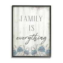 Stupell Industries Family Is Everything Sentiment Blue Wild Flowers, 11 x 14, Designed by Daphne Polselli