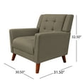 thumbnail image 3 of Noble House Laiah Mid Century Modern Fabric Tufted Arm Chair, Mocha, 3 of 7