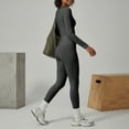 thumbnail image 4 of Workout Sets for Women 2 Piece Scrunch Butt Lifting Leggings Long Sleeve Slim Fit Tops Matching Set Gym Yoga Outfits, 4 of 6