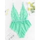 thumbnail image 2 of Cami Teddy de Talla Grande de Encaje Transparente Rosegal  Lencería de talla grande, 2 of 5