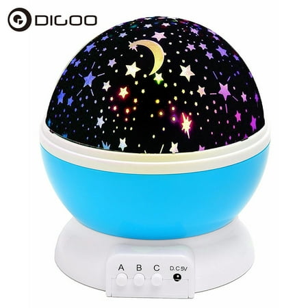 Night Light Projector, LED Star Moon Lamp Rotation Sky Projector Color Changing 360 Degree Rotating Baby