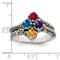 thumbnail image 4 of Finest GoldQMR10-4-8 Sterling Silver Two-Tone & 14K Four-Stone Mothers Ring Mounting - Size 8, 4 of 6
